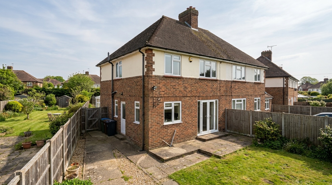 Dated kitchen in a Shenfield home before the extension work began